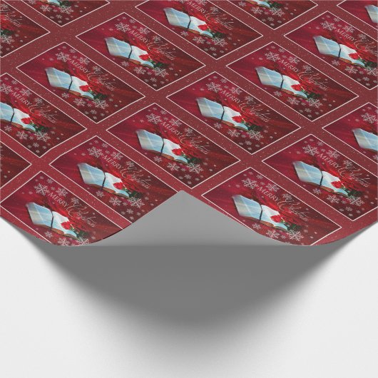 Christelijk papier voor kerstcadeautjes (rood) (Hoek)