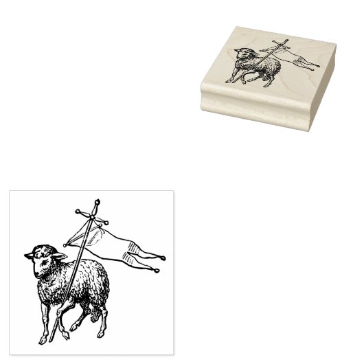 Christelijk Pascal Lamb / Agnus Dei (geen wolken) Rubberstempel (Gestempeld)
