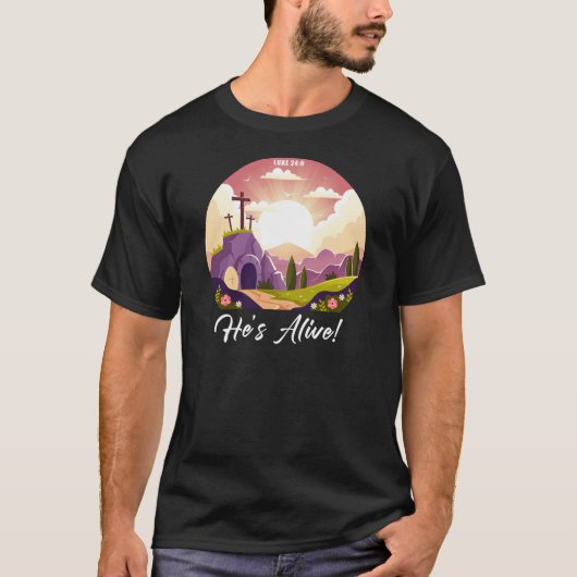 Christelijk Pascha: Jezus leeft T-shirt (Voorkant)