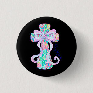 Christelijk Pascha Kruis Religieus Hij is Opgewekt Ronde Button 3,2 Cm