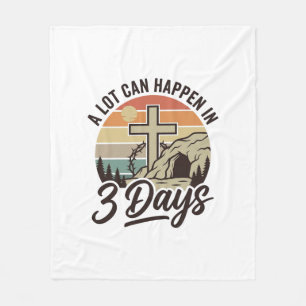 Christelijk Pasen 3 Dagen Retro Kruis Cave T-Shirt Fleece Deken