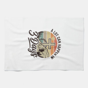 Christelijk Pasen 3 Dagen Retro Kruis Cave T-Shirt Theedoek