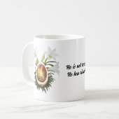Christelijk Pasen Hij is Risen Egg Cave Thorn Crow Koffiemok (Voorkant links)