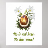 Christelijk Pasen Hij is Risen Egg Cave Thorn Crow Poster (Voorkant)