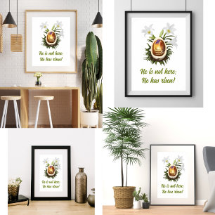 Christelijk Pasen Hij is Risen Egg Cave Thorn Crow Poster