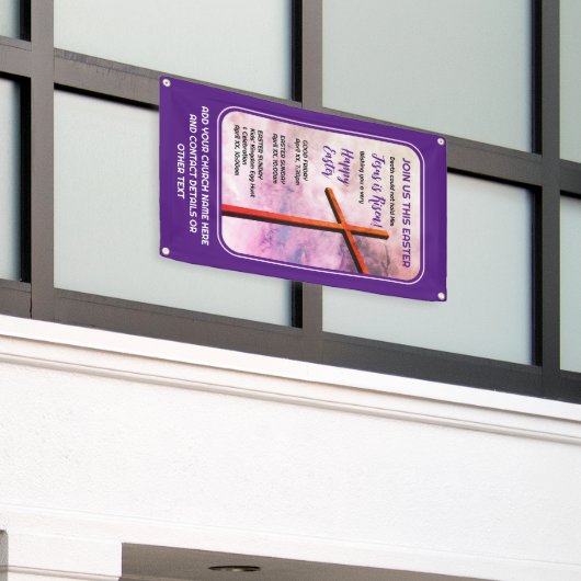 Christelijk Pasen JESUS IS RISEN Spandoek (Buitenkant Gebouw)