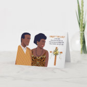 Christelijk Pasen Manuscript Afrikaans Amerikaans  Feestdagen Kaart (Voorkant)