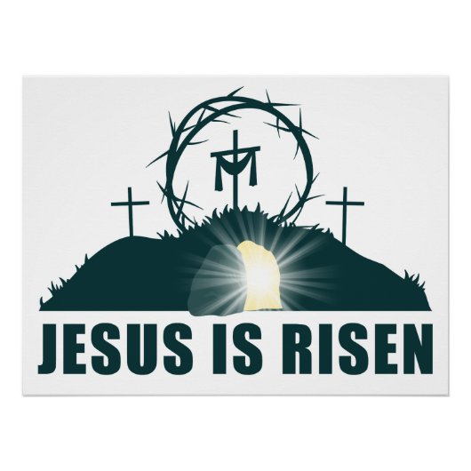 Christelijk Pasen Pasen Jezus is Risen Perfect Poster (Voorkant)