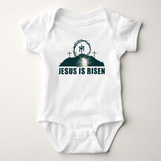 Christelijk Pasen Pasen Jezus is Risen Romper (Voorkant)