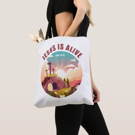 Christelijk Pasen Pasen Jezus Lege Graf & Kruis Tote Bag (Dichtbij)
