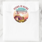 Christelijk Pasen Pasen Jezus Lege Graf & Kruis Vierkante Sticker (Tas)