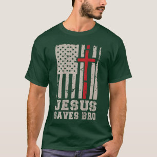 Christelijk Patriotische Jezus Sla Bro Kruis Geloo T-shirt