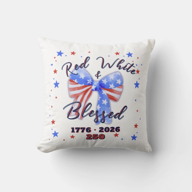 Christelijk Patriottisch Amerika 250 Feest Kussen (Voorkant)