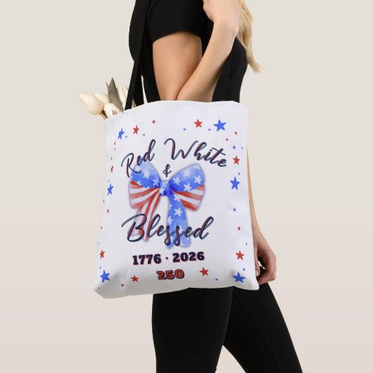 Christelijk Patriottisch Amerika 250 Feest Tote Bag (Dichtbij)