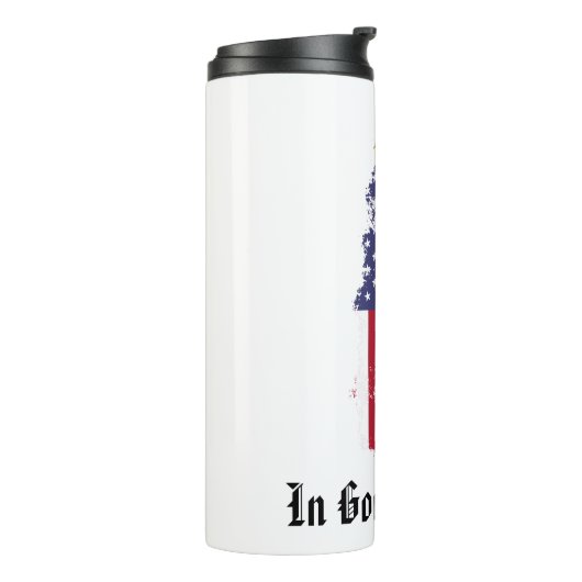 *~* Christelijk Patriottisch Kruis AP16 Grunge Vla Thermosbeker (Gedraaid links)