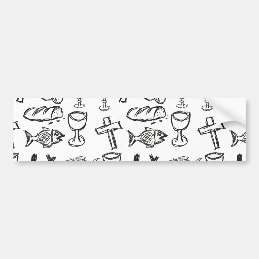 Christelijk patroon bumpersticker (Voorkant)