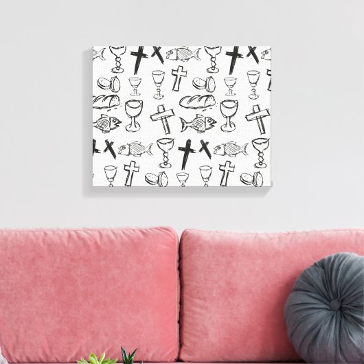 Christelijk patroon canvas afdruk (Insitu (Woonkamer))