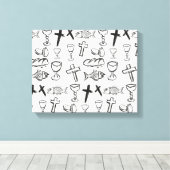 Christelijk patroon canvas afdruk (Insitu (Houten vloer))