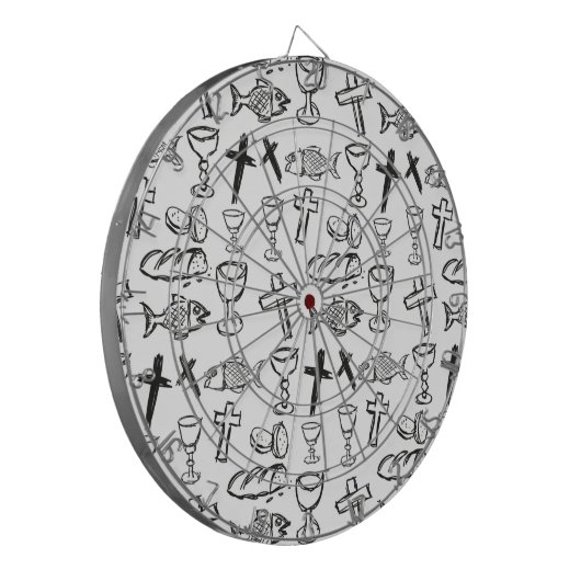 Christelijk patroon dartbord (Voorkant Links)
