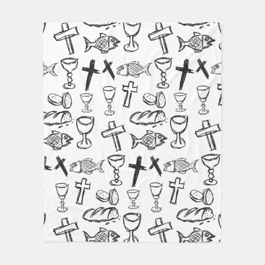 Christelijk patroon fleece deken (Voorkant)