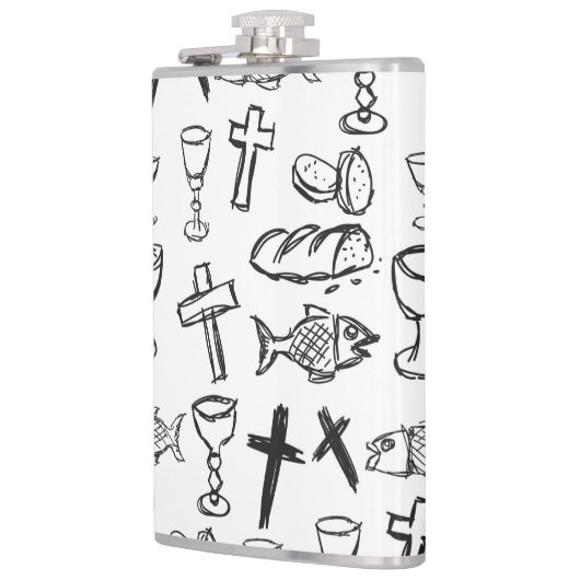 Christelijk patroon heupfles (Links)