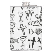 Christelijk patroon heupfles (Achterkant)