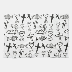 Christelijk patroon theedoek