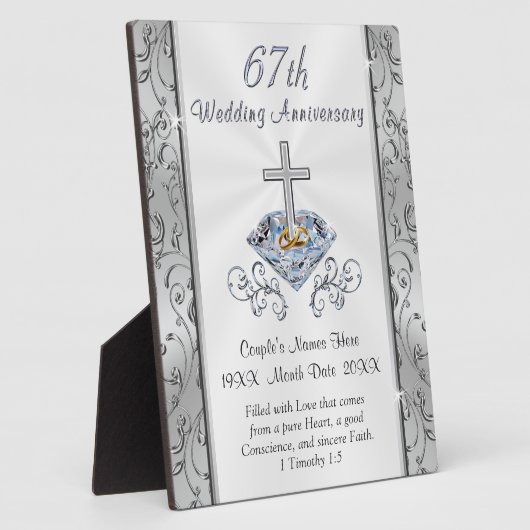 Christelijk, persoonlijk, 67e Jubileum Gift Fotoplaat (Zijkant)