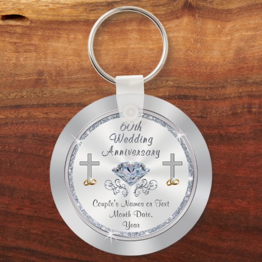 Christelijk, persoonlijk aangepast 60e Jubileum Sleutelhanger (Voorkant)