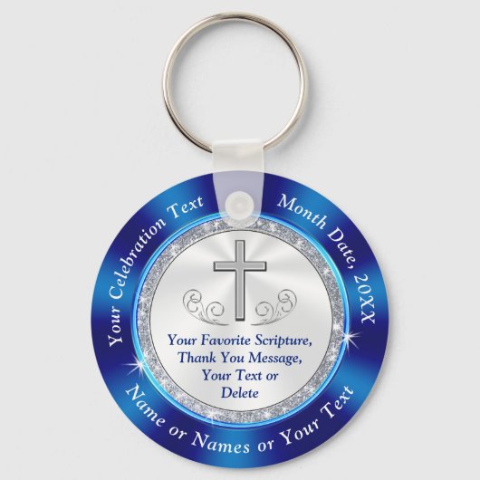 Christelijk, persoonlijk gepersonaliseerd, kerkvoo sleutelhanger (Voorkant)