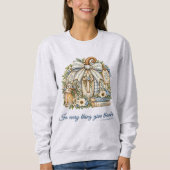 Christelijk Pompoen Geef Dank Herfst Sweatshirt (Voorkant)