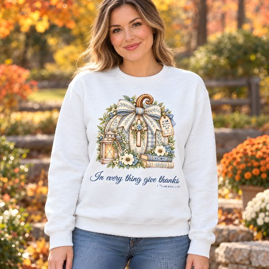 Christelijk Pompoen Geef Dank Herfst Sweatshirt
