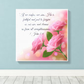 Christelijk Poster 1 Johannes 1:9 Canvas Afdruk (Insitu (Houten vloer))