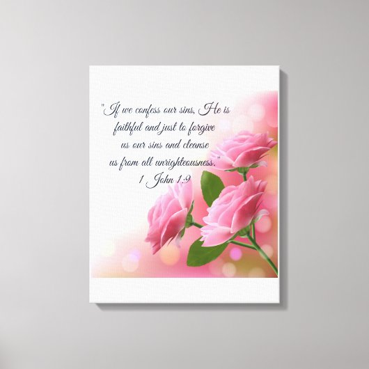 Christelijk Poster 1 Johannes 1:9 Canvas Afdruk (Voorkant)