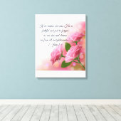 Christelijk Poster 1 Johannes 1:9 Canvas Afdruk (Insitu (Houten vloer))
