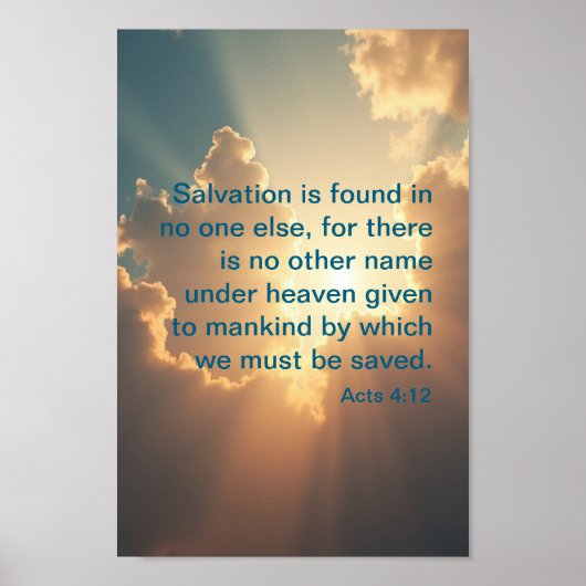 Christelijk Poster | Handelingen 4:12 Geen andere  (Voorkant)