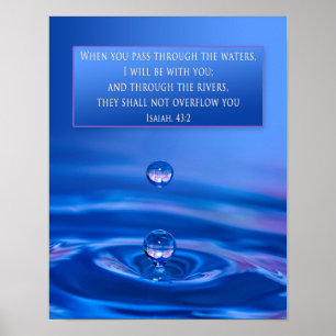 CHRISTELIJK POSTER - ISAIAH 43:2 - Water