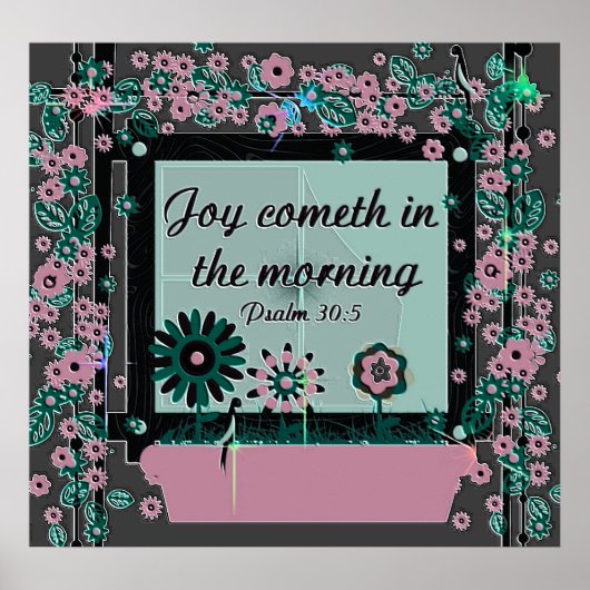 Christelijk Poster met bijbelsalm 30:5 (Voorkant)