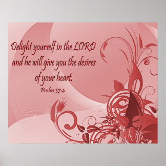 Christelijk Poster met bijbelsalm 37:4