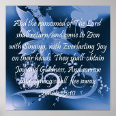 Christelijk Poster met Bijbelverse Isaiah 35:10 (Voorkant)