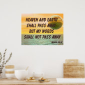 Christelijk Poster met Bijbelverse Mark 13:31 (Keuken)