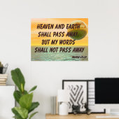 Christelijk Poster met Bijbelverse Mark 13:31 (Thuiskantoor)