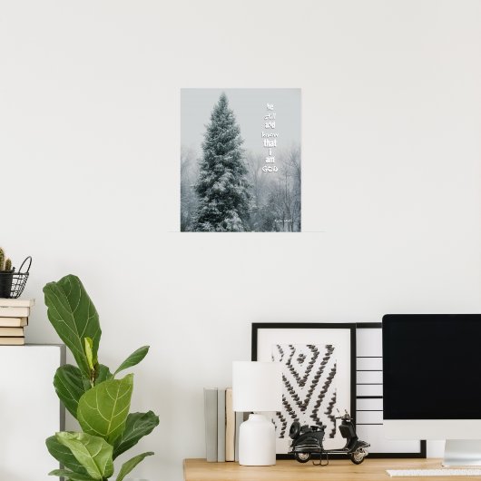 Christelijk Poster van de Tall Pine van het zijn n (Thuiskantoor)
