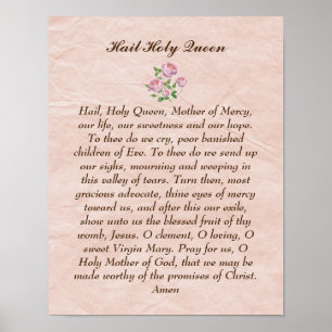 Christelijk Poster van Hail Heilige Koningin Katho