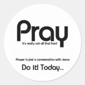 Christelijk Pray Ronde Sticker (Voorkant)