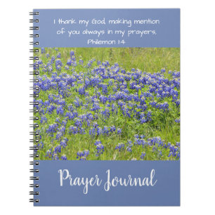 Christelijk Prayer Journal Bluebonnet Flowers Notitieboek