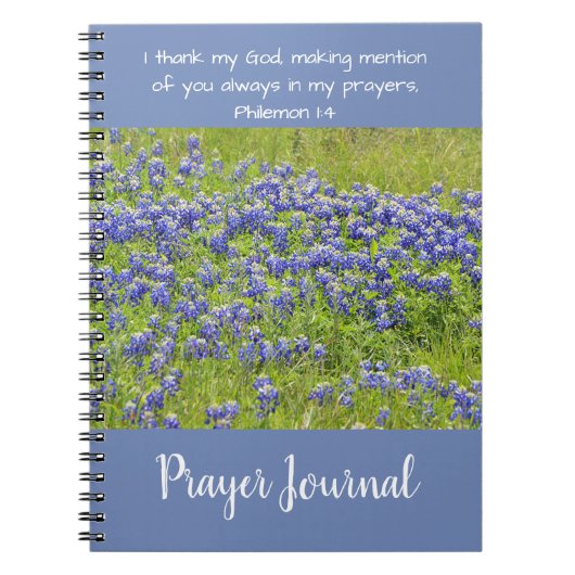 Christelijk Prayer Journal Bluebonnet Flowers Notitieboek (Voorkant)