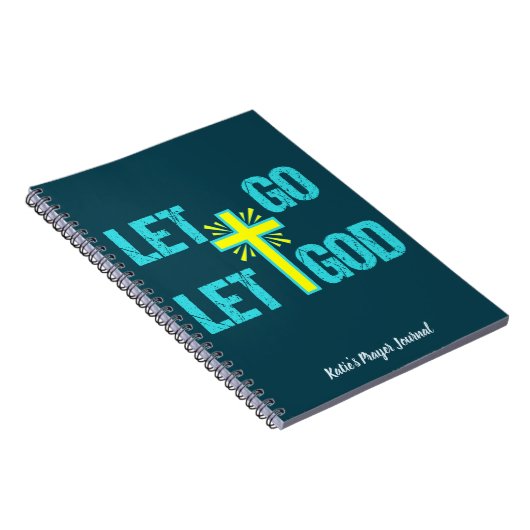 Christelijk Prayer Journal laat God monogram gaan Notitieboek (Rechterzijde)