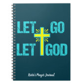Christelijk Prayer Journal laat God monogram gaan Notitieboek (Voorkant)