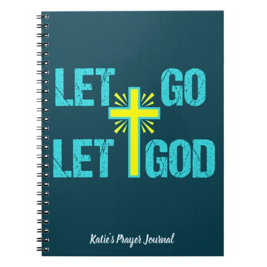 Christelijk Prayer Journal laat God monogram gaan Notitieboek (Voorkant)
